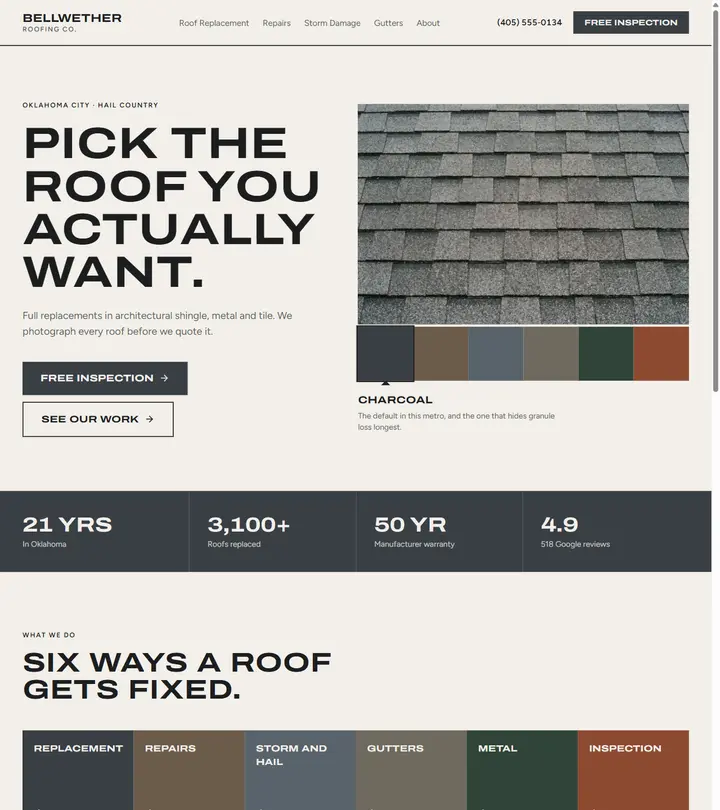 Bellwether Roofing Co. — built by PhantomNode