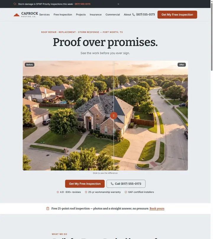 Caprock Roofing Co. — built by PhantomNode